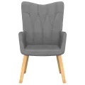 Chaise de relaxation avec tabouret Gris foncé Tissu