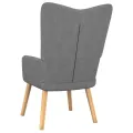 Chaise de relaxation avec tabouret Gris foncé Tissu