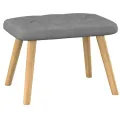 Chaise de relaxation avec tabouret Gris foncé Tissu