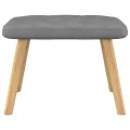 Chaise de relaxation avec tabouret Gris foncé Tissu
