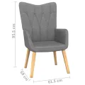 Chaise de relaxation avec tabouret Gris foncé Tissu