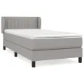 cadre de lit avec matelas Gris clair 80x200 cm Tissu