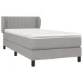 cadre de lit avec matelas Gris clair 80x200 cm Tissu