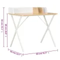 Bureau Blanc et naturel 80x50x84 cm
