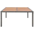 Table de jardin Gris 200x150x74 cm Résine tressée et acacia