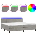 cadre de lit avec matelas LED Gris clair 200x200 cm