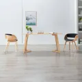 Chaise de salle à manger Noir Bois courbé et similicuir