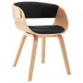 Chaise de salle à manger Noir Bois courbé et similicuir