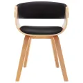 Chaise de salle à manger Noir Bois courbé et similicuir