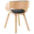 Chaise de salle à manger Noir Bois courbé et similicuir