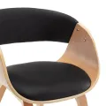 Chaise de salle à manger Noir Bois courbé et similicuir