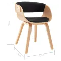Chaise de salle à manger Noir Bois courbé et similicuir