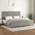 Cadre de lit avec tête de lit Gris clair 200x200 cm Velours