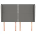 Tête de lit avec oreilles Gris foncé 147x23x118/128 cm Tissu