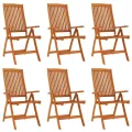 Chaises de jardin pliables 6 pcs Bois d'eucalyptus massif