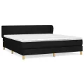 cadre de lit avec matelas Noir 160x200 cm Tissu