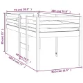 Lit haut Blanc 75x190 cm Bois de pin massif