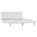 Cadre de lit avec LED Blanc Similicuir 180 x 200 cm
