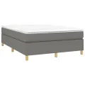 cadre de lit Gris foncé 140x190 cm Tissu