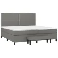 cadre de lit avec matelas Gris foncé 200x200cm Tissu