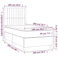 cadre de lit avec matelas Noir 100x200 cm Velours