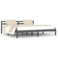 Cadre de lit Bois massif de pin 200x200 cm Gris