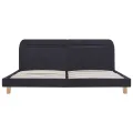 Cadre de lit avec LED Gris foncé Tissu 180 x 200 cm
