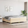 cadre de lit avec matelas Crème 200x200 cm Tissu
