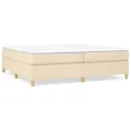 cadre de lit avec matelas Crème 200x200 cm Tissu