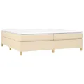 cadre de lit avec matelas Crème 200x200 cm Tissu