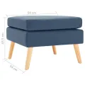Repose-pied Bleu Tissu