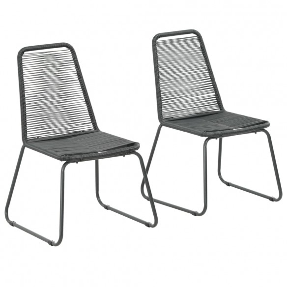 Chaises d'extérieur 2 pcs Résine tressée Noir