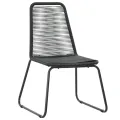 Chaises d'extérieur 2 pcs Résine tressée Noir