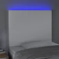 Tête de lit à LED Blanc 100x5x118/128 cm Similicuir