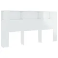 Armoire de tête de lit Blanc brillant 200x18,5x104,5 cm