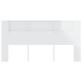 Armoire de tête de lit Blanc brillant 200x18,5x104,5 cm