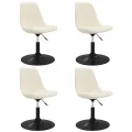 Chaises à dîner pivotantes 4 pcs Crème Velours