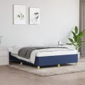 Cadre de lit Bleu 140x190 cm Tissu