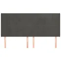 Tête de lit avec oreilles Gris foncé 203x16x118/128 cm Velours