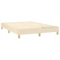 cadre de lit avec matelas LED Crème 140x200 cm Tissu