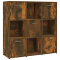 Bibliothèque Chêne fumé 90x30x90 cm Bois d'ingénierie