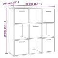Bibliothèque Chêne fumé 90x30x90 cm Bois d'ingénierie