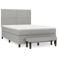 cadre de lit avec matelas Gris clair 140x190cm Tissu