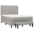cadre de lit avec matelas Gris clair 140x190cm Tissu