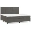 cadre de lit et matelas Gris foncé 200x200cm Velours
