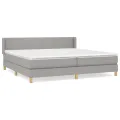 cadre de lit avec matelas Gris clair 200x200cm Tissu