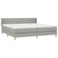 cadre de lit avec matelas Gris clair 200x200cm Tissu