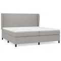 cadre de lit avec matelas Gris clair 200x200cm Tissu