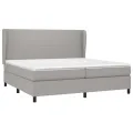 cadre de lit avec matelas Gris clair 200x200cm Tissu