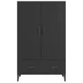 Buffet haut noir 70x31x115 cm bois d'ingénierie